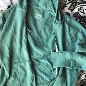 pastel green size M full zip sweater
